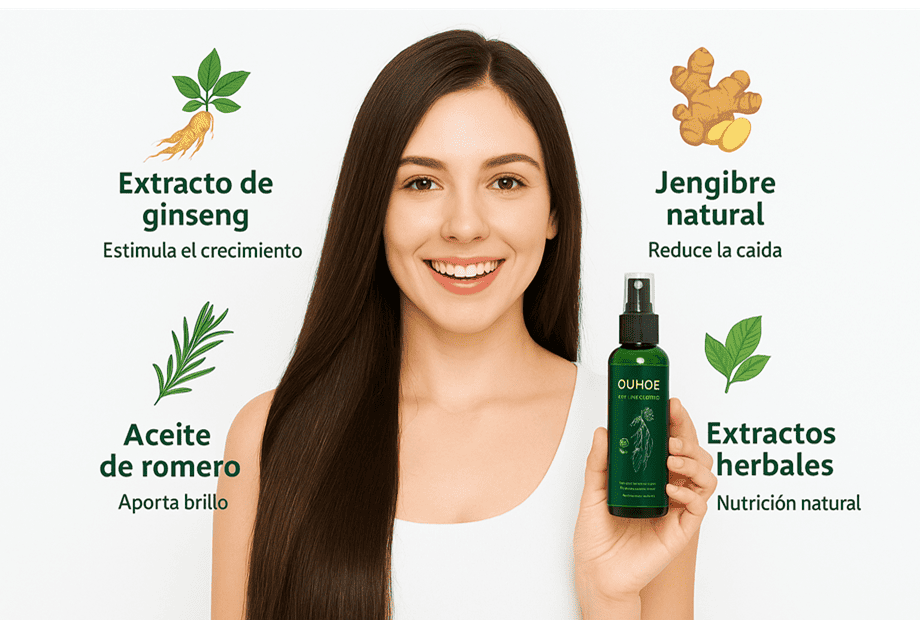 Spray De CRECIMIENTO INTENSO Y ACELERADO Para El Cabello OUHOE